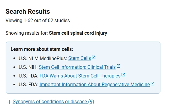 我國干細胞治療脊髓損傷的醫院有哪些？