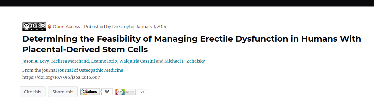 確定利用胎盤干細(xì)胞治療人類勃起功能障礙的可行性 確定利用胎盤干細(xì)胞治療人類勃起功能障礙的可行性