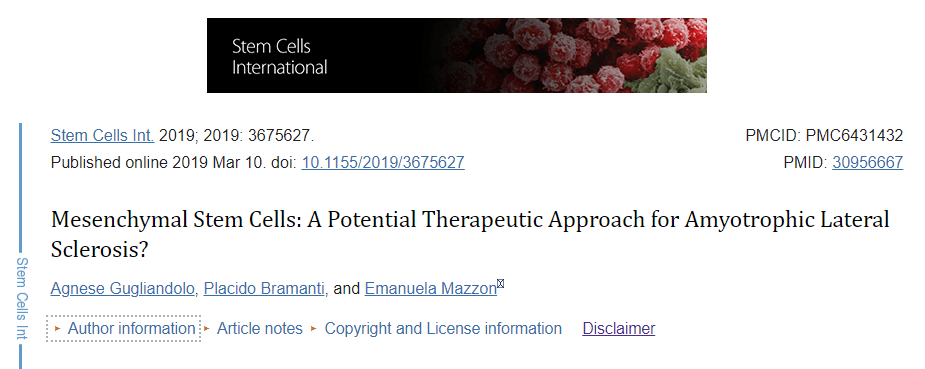 間充質(zhì)干細(xì)胞：是否能夠成為治療漸凍癥的潛在方法？