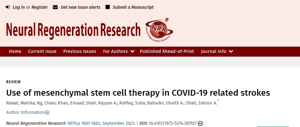 間充質干細胞在治療新冠病毒導致的中風中具有臨床價值 間充質干細胞在治療新冠病毒導致的中風中具有臨床價值