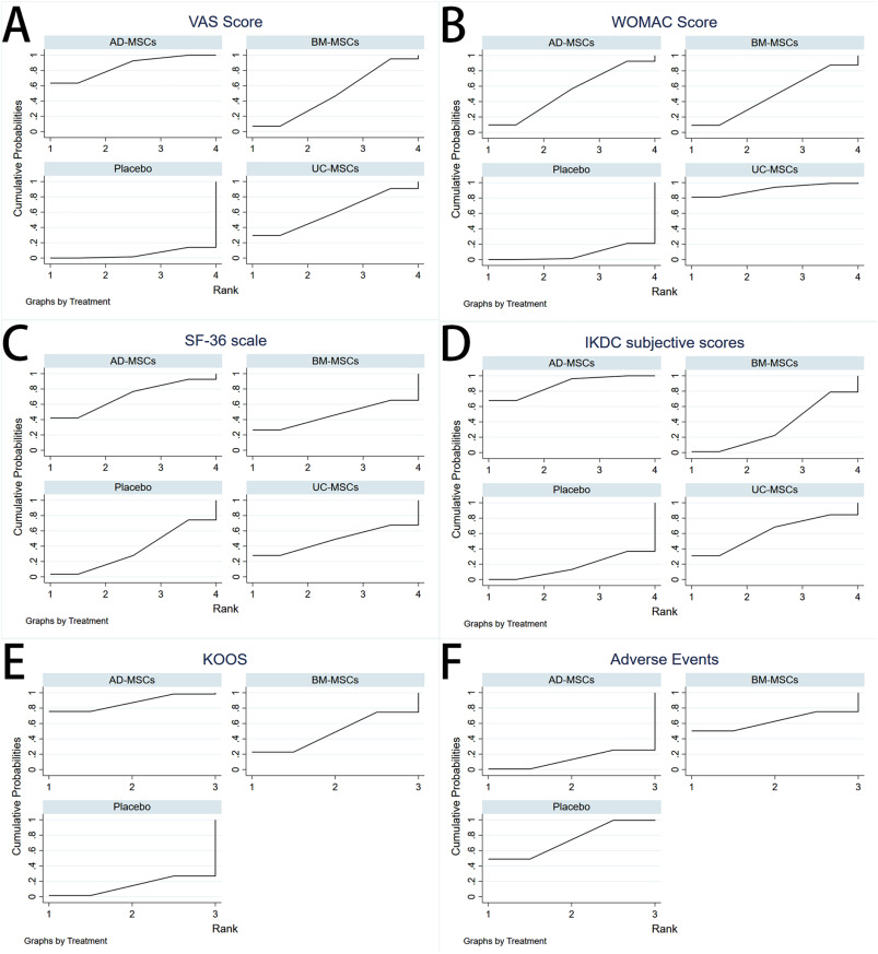 圖5：根據SUCRA模型匹配每個效應大小的排序概率。