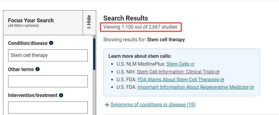 1999年至2024年6月期間,共進行了2,667項干細胞臨床試驗。 1999年至2024年6月期間,共進行了2,667項干細胞臨床試驗。