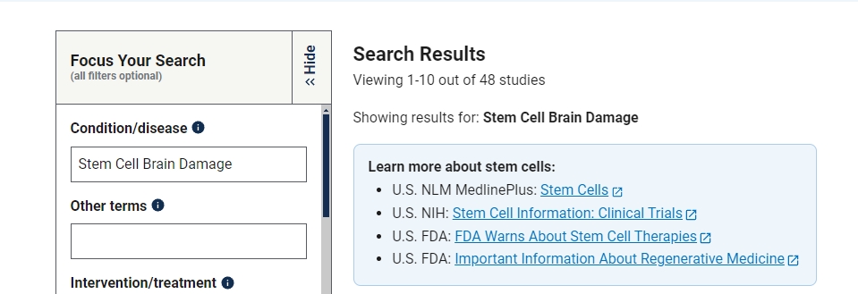 干細胞治療腦損傷的臨床研究項目有48項。其中已完成的有18項。 干細胞治療腦損傷的臨床研究項目有48項。其中已完成的有18項。