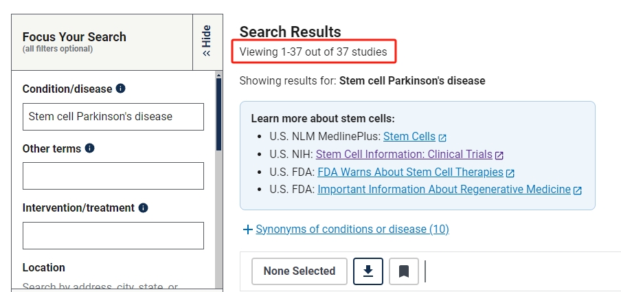 干細胞治療帕金森病的臨床研究項目有37項。 干細胞治療帕金森病的臨床研究項目有37項。