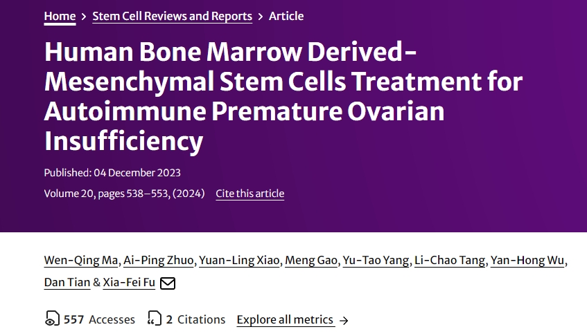 人類骨髓間充質(zhì)干細(xì)胞治療自身免疫性卵巢功能不全 人類骨髓間充質(zhì)干細(xì)胞治療自身免疫性卵巢功能不全