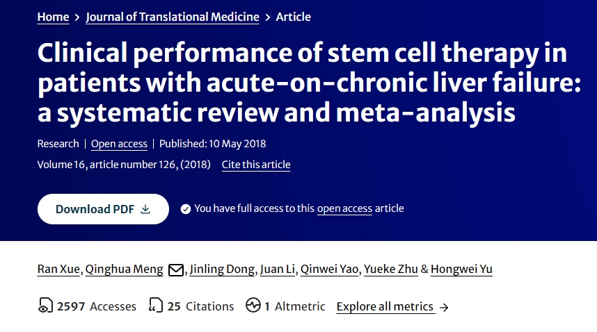 干細(xì)胞治療在慢加急性肝衰竭患者中的??臨床表現(xiàn):系統(tǒng)評價(jià)與薈萃分析 干細(xì)胞治療在慢加急性肝衰竭患者中的??臨床表現(xiàn):系統(tǒng)評價(jià)與薈萃分析