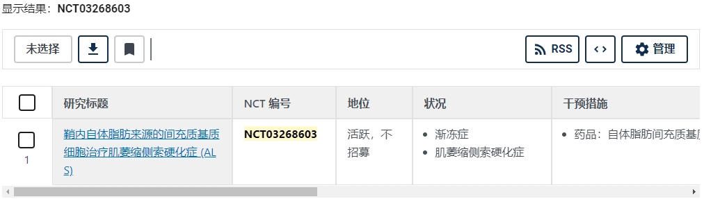 銷內自體脂肪來源的間充質基質細胞治療肌姜縮側索硬化癥(ALS) 銷內自體脂肪來源的間充質基質細胞治療肌姜縮側索硬化癥(ALS)