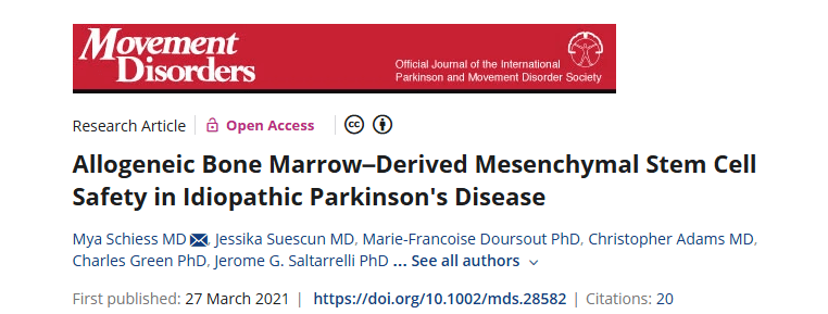 《同種異體骨髓間充質干細胞在特發性帕金森病中的安全性》