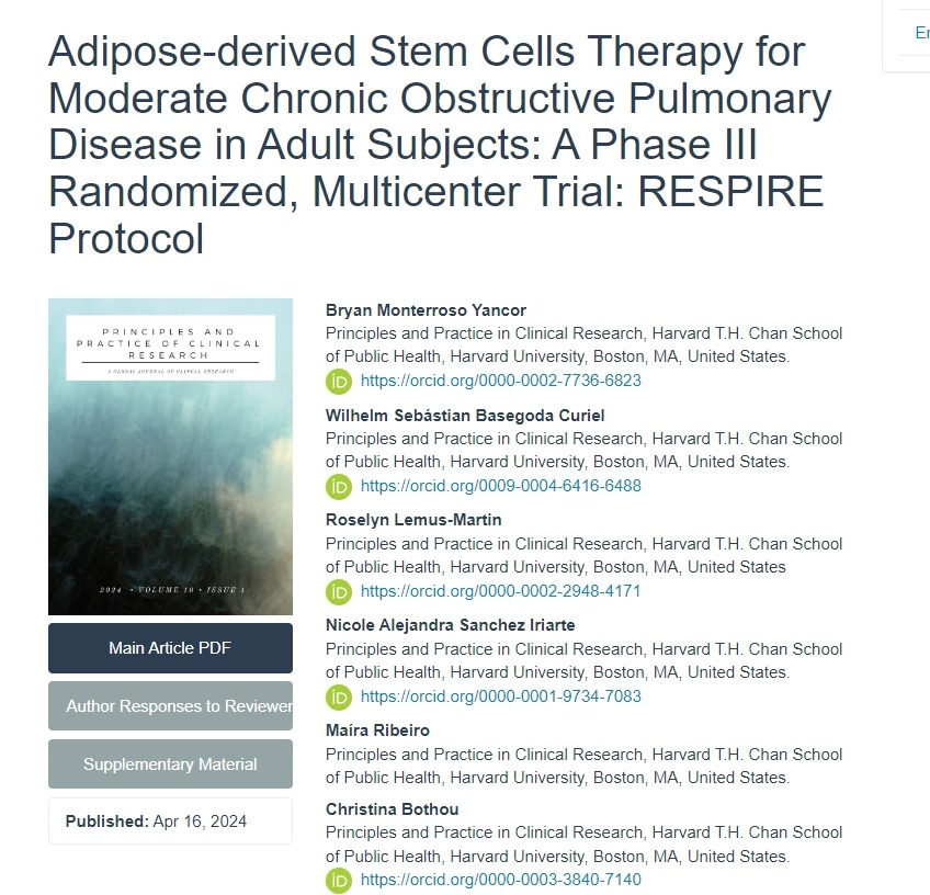 脂肪干細胞治療成人中度慢性阻塞性肺病:一項III期隨機、多中心試驗:RESPIRE方案 脂肪干細胞治療成人中度慢性阻塞性肺病:一項III期隨機、多中心試驗:RESPIRE方案