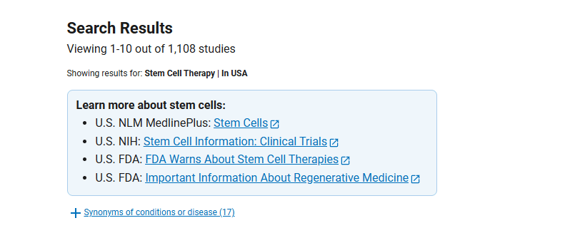 美國進行的干細胞臨床研究的項目有1108項 美國進行的干細胞臨床研究的項目有1108項