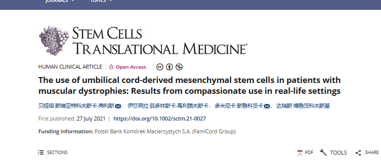 2021年干細胞治療肌肉萎縮癥臨床案例 2021年干細胞治療肌肉萎縮癥臨床案例