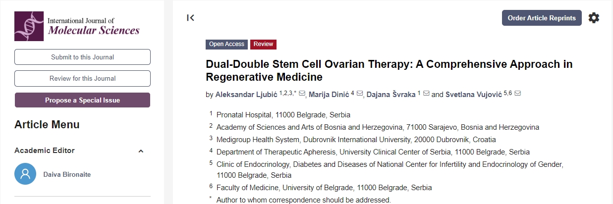 雙干細胞療法治療卵巢早衰:再生醫學的綜合方法 雙干細胞療法治療卵巢早衰:再生醫學的綜合方法