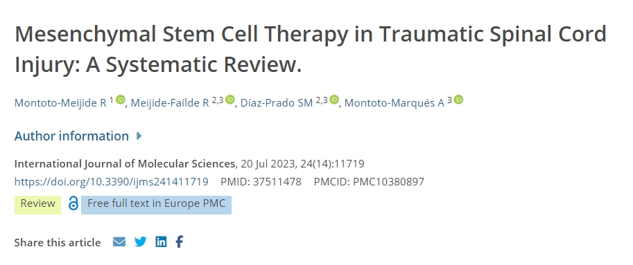 創(chuàng)傷性脊髓損傷的間充質干細胞治療：系統(tǒng)評價