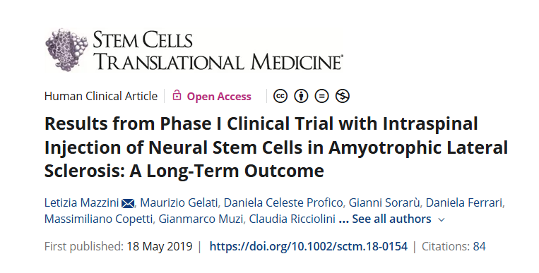 肌萎縮側索硬化癥脊髓內注射神經干細胞 I 期臨床試驗結果：長期結果