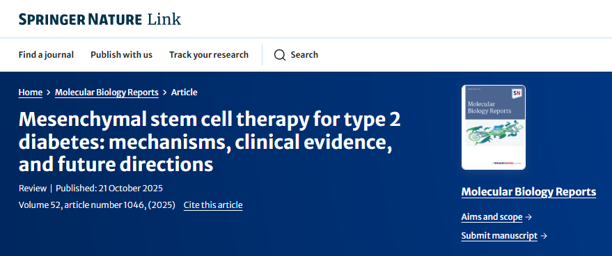 間充質干細胞治療2型糖尿病:機制、臨床證據和未來方向 間充質干細胞治療2型糖尿病:機制、臨床證據和未來方向