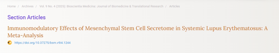 間充質(zhì)干細(xì)胞分泌組在系統(tǒng)性紅斑狼瘡中的免疫調(diào)節(jié)作用:一項(xiàng)薈萃分析 間充質(zhì)干細(xì)胞分泌組在系統(tǒng)性紅斑狼瘡中的免疫調(diào)節(jié)作用:一項(xiàng)薈萃分析