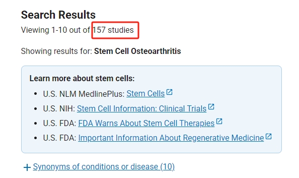 干細胞治療骨關節炎的臨床研究項目進展 干細胞治療骨關節炎的臨床研究項目進展