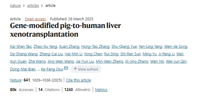 基因修飾的豬-人肝異種移植