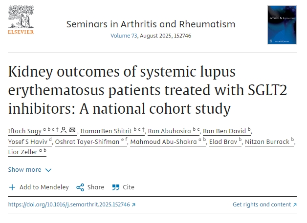 接受SGLT2抑制劑治療的系統(tǒng)性紅斑狼瘡患者的腎臟結(jié)局的一項(xiàng)全國(guó)隊(duì)列研究 接受SGLT2抑制劑治療的系統(tǒng)性紅斑狼瘡患者的腎臟結(jié)局的一項(xiàng)全國(guó)隊(duì)列研究