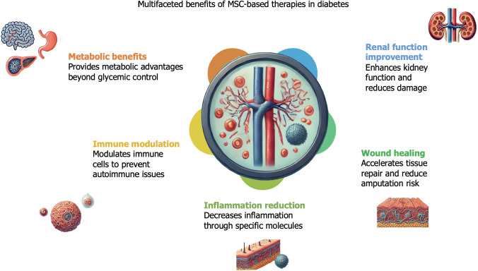 圖5：間充質(zhì)干細(xì)胞療法對(duì)糖尿病患者的各種非血糖影響。